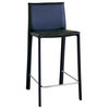 Baxton Studio Crawford Black Leather Counter Height Stool