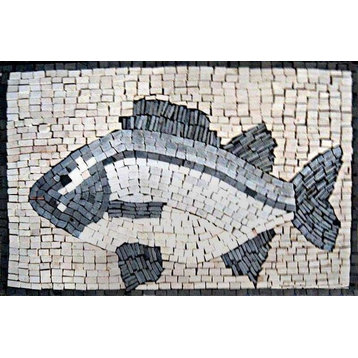 Mosaic Art, Gray Beetroot Fish, 24"x35"