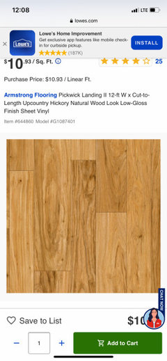 Armstrong Flooring Pickwick Landing II 12-ft W Cut-to-Length Upcountry Hickory Natural Wood Look Low-Gloss Finish Sheet Vinyl Armstrong Flooring Pickwick Landing II 12-ft W Cut-to-Length Upcountry Hickory Natural Wood Look Low-Gloss Finish Sheet Vinyl
