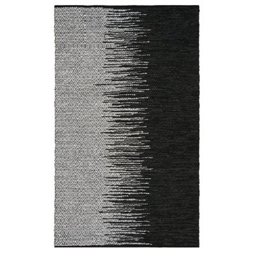 Safavieh Vintage Leather Collection VTL388 Rug, Light Grey/Black, 6' X 9'