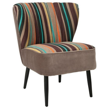Safavieh Morgan Accent Chair Multi Stripe, Black