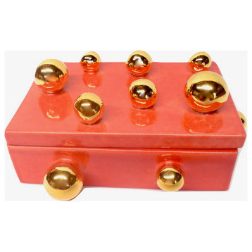 Tuscan ND Dolfi 8.5X5.5" Rectangular Box with Gold Orbs