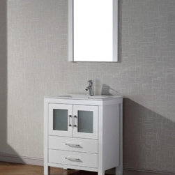 Abodo 28 inch Single Sink Bathroom Vanity White Finish - Bathroom Vanities And Sink Consoles