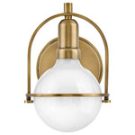Hinkley Lighting - Hinkley Lighting Somerset 1 Light 6" Vanity Light, Heritage Brass - Chic and elegant, the Somerset collection exudes a quiet and precise sophistication. Subtly fusing modernity with vintage appeal, a streamlined metal yoke and ring showcases either a white or clear vintage (consumer's choice) G-bulb, while understated turned metal knobs add an authentic edge. Offered in Heritage or Black finish.