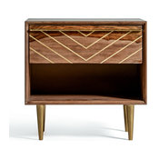 Starke Mid Century Modern Bedside Table With Drawer