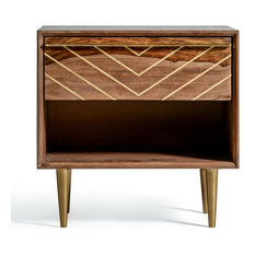 Starke Mid Century Modern Bedside Table With Drawer