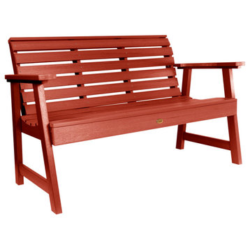 Weatherly Garden Bench, Rustic Red, 4'