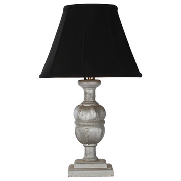 Adrien Table Lamp, Silver and Dark Brown