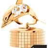 24K Gold Plated Music Box With Crystal Studded Dolphin Figurine