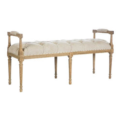 Andrew Bench with a Barnwood Finish - Upholstered Benches