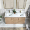 San Bath Vanity with Stone Top, Washed Ash Grey, 60m", Double Vanity, With Mirror