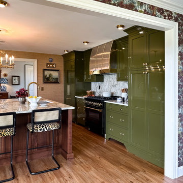 High-gloss Olive Green Kitchen