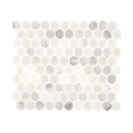 12"x12" Aspen White Marble Hexagon Tile, Honed Finish