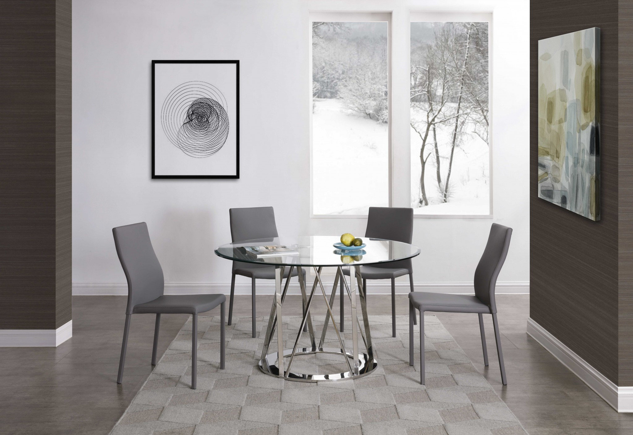 HomeRoots 51" X 51" X 29" Clear Glass Round Dining Table, 51 ...