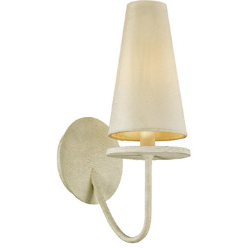 Marcel Wall Sconce, Gesso White Finish, 1-Light