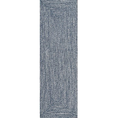 Linon Indoor Outdoor Washable Bondi Polyester Area 7'x9' Rug in Blue