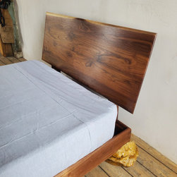Walnut Stone Plinth Bed - Bed Frames