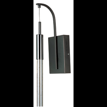 Scepter, Wall Sconce, Black Chrome, Bubble