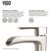 VIGO Caladesi Matte Stone Vessel Sink and Niko Faucet Set, Brushed Nickel Pop-Up Drain