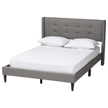 Bailee Fabric Platform Bed, Grey, Full