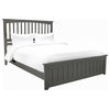 Mission Traditional Bed With Matching Foot Board, Atlantic Gray, Queen
