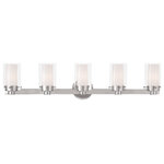 Livex Lighting - Livex Lighting 15455-05 Manhattan - Five Light Bath Vanity - Mounting Direction: Up/Down  ShManhattan Five Light Chrome Clear/Opal Gl *UL Approved: YES Energy Star Qualified: n/a ADA Certified: n/a  *Number of Lights: Lamp: 5-*Wattage:60w Candalabra Base bulb(s) *Bulb Included:No *Bulb Type:Candalabra Base *Finish Type:Chrome