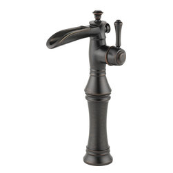 Delta Cassidy Single Hole - Single Handle Channel Spout w/ Riser - Bathroom Sink Faucets