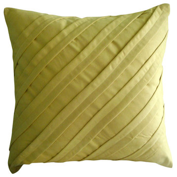 Contemporary Maple Butter, 16"x16" Faux Suede Fabric Butter Yellow Pillows Cover