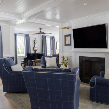 Upscale Maritime in Mystic Living Room and Den