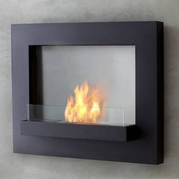 Real Flame Black Edgerton Wall Fireplace - Indoor Fireplaces