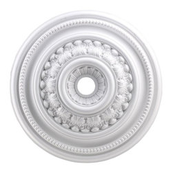 English Study Medallion 32 Inch In White Finish - Products