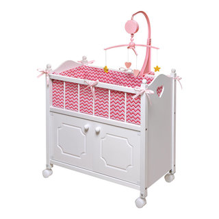 Badger Basket Doll Care Station with Three Baskets and Pocket Organizer -  White Rose & Reviews