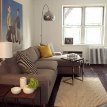 yellow grey living room