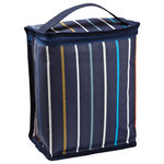 Ulster Weavers - Eastcoast Stripe Upright Lunch Bag - A traditional navy stripe lunch bag with a practical handle. With a zip up top to keep everything in place, this bag is ideal for cool lunches. Our lunch bags are exceptionally practical and require very little maintenance, just a quick wipe inside and out with a damp cloth to keep it pristine. Be sure to look at other designs available in our lunch bags.