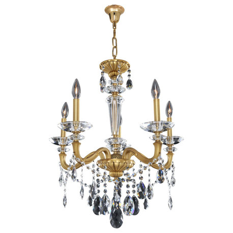 Jolivet 5-Light Traditional Chandelier in Historic Brass