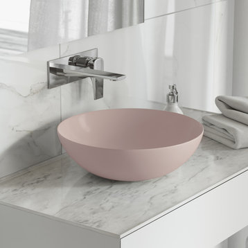 Classe 16" Color Ceramic Sink in Matte Pink