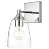 Living District Gianni 1-Light Chrome & Clear Bath Sconce