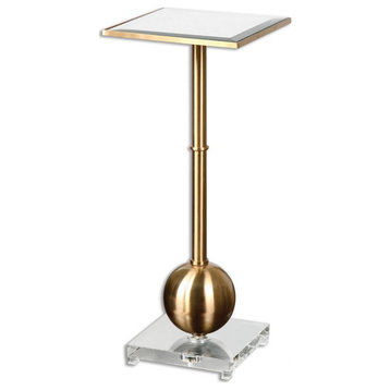 Uttermost Laton - 29" Accent Table, Brushed Brass Finish