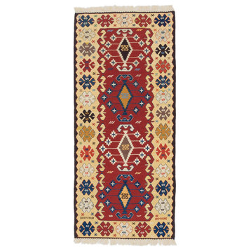 New Handwoven Turkish Kilim Rug 2' 9" x 6', 33 in. x 72 in.