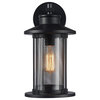 CRICHTON Transitional 1 Light Textured Black Outdoor Wall Sconce 14"