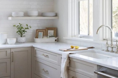 Inspiration for a laundry room remodel in Boston