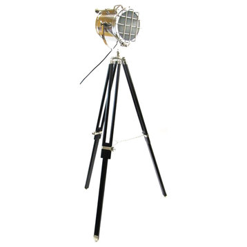Vintage Search Light With Black Legs, Electric