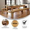 HERCULES Series 8' x 40" Solid Pine Folding Farm Table, Light Natural