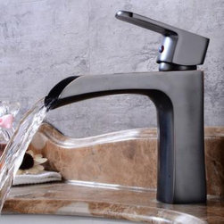 Antique Basin Faucet Black Bronze Brass Waterfall British Style Bathroom Sink Faucet FB1550 - Bathroom Sink Faucets