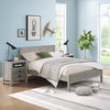 Windsor 3-Piece Set with Panel Twin Bed and 2 Nightstands, Driftwood Gray, Full
