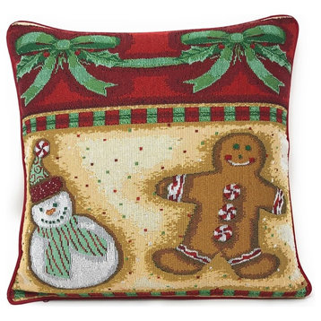 Gingerbread Sweets Tapestry Throw Pillow Cover, 16x16, Single
