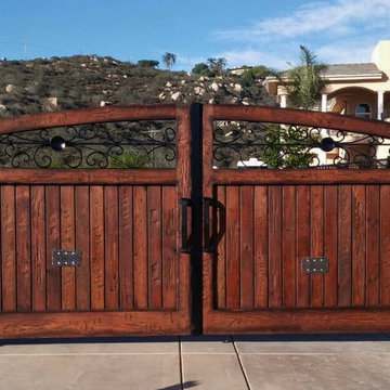 Driveway Gates Poway CA 2015 Old wood 4-1/2"th with steel structure