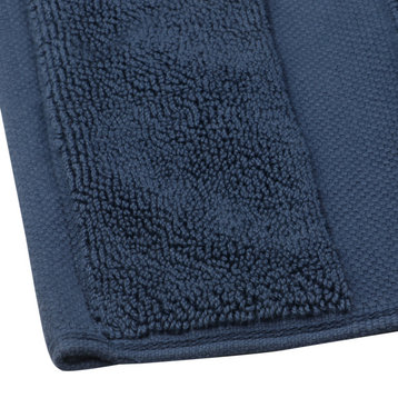 Organic Cotton Feather Touch Quick Dry Bath Mat, 20"x33", Insignia Blue