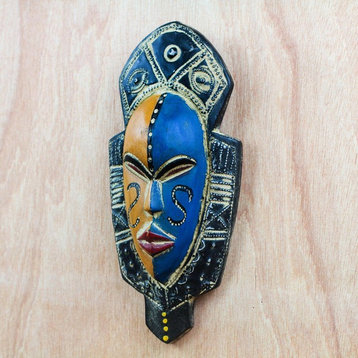 Handmade Dual Thandi African wood mask - Ghana