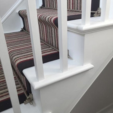 Striped Carpet to Stairs with Black Border in West London